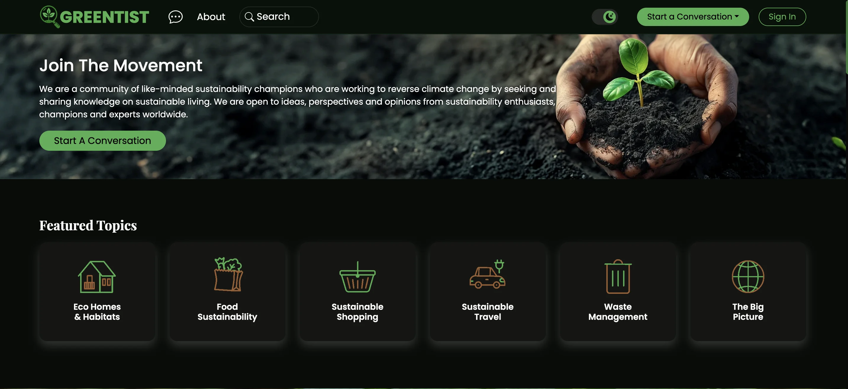 Greentist website screenshot